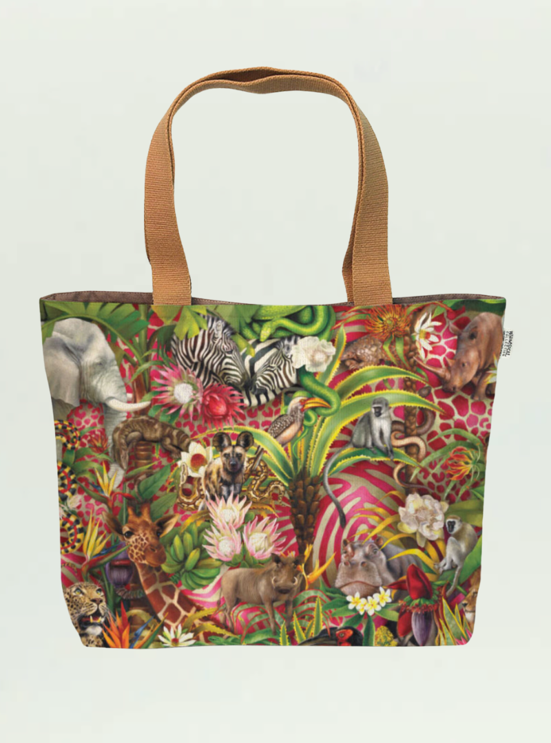 Whimsical Collection African Jungle Canvas Bag