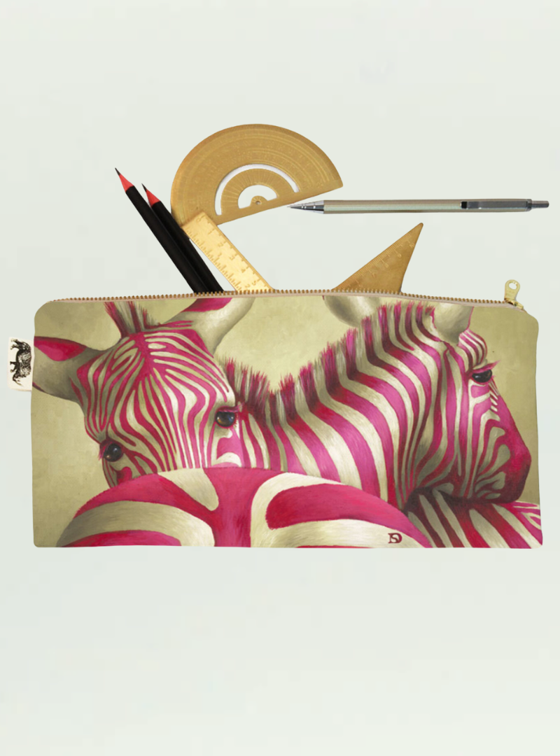 Whimsical Collection Pink Zebra Pencil Case