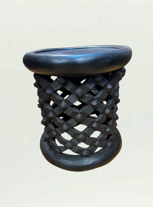 Black Bamilike Stool