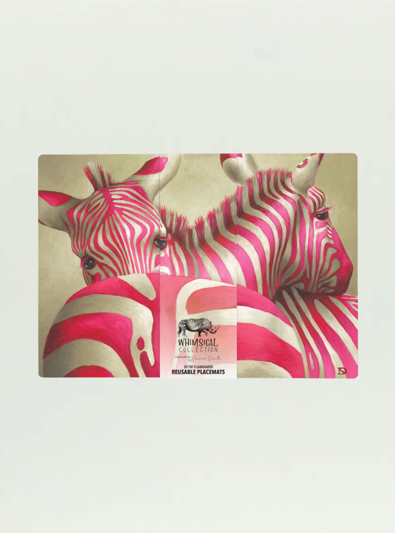 Whimsical Collection Zebra Reusable Placemats - Set of 4