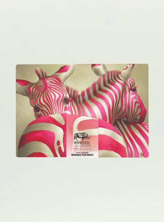 Whimsical Collection Zebra Reusable Placemats - Set of 4