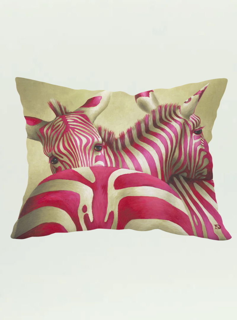 Whimsical Collection Pink Zebra Pillow Case