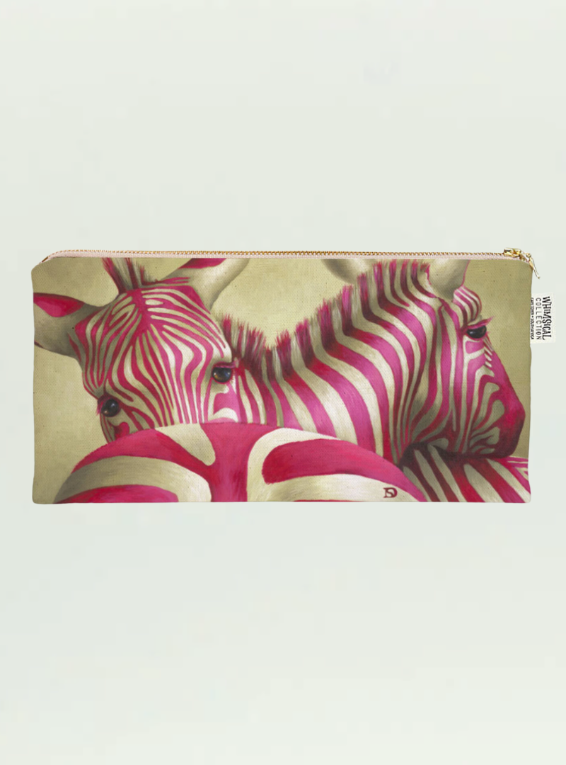 Whimsical Collection Pink Zebra Pencil Case