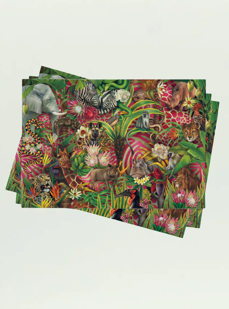 Whimsical Collection African Jungle Recyclable Placemats