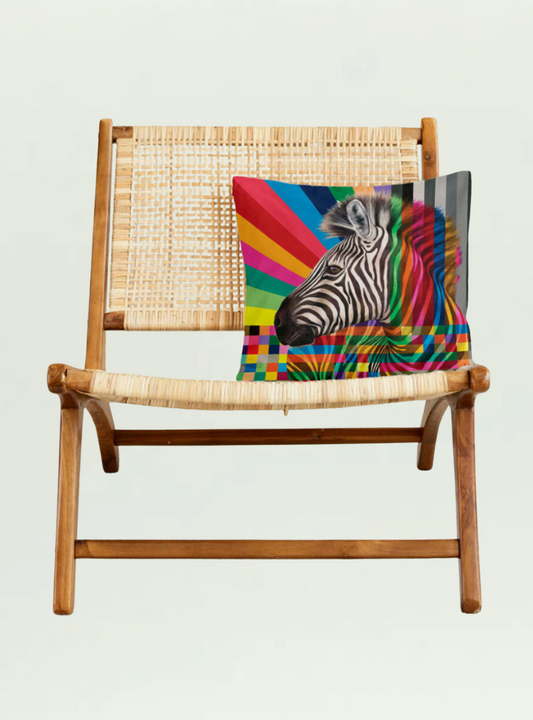 Whimsical Collection Colourful Zebra Pillow Cover