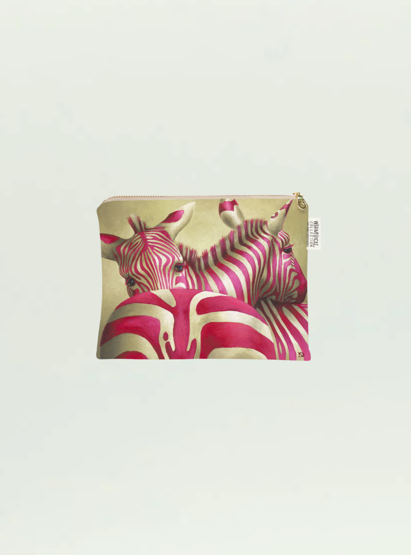 Whimsical Collection Pink Zebra Small Zip Bag