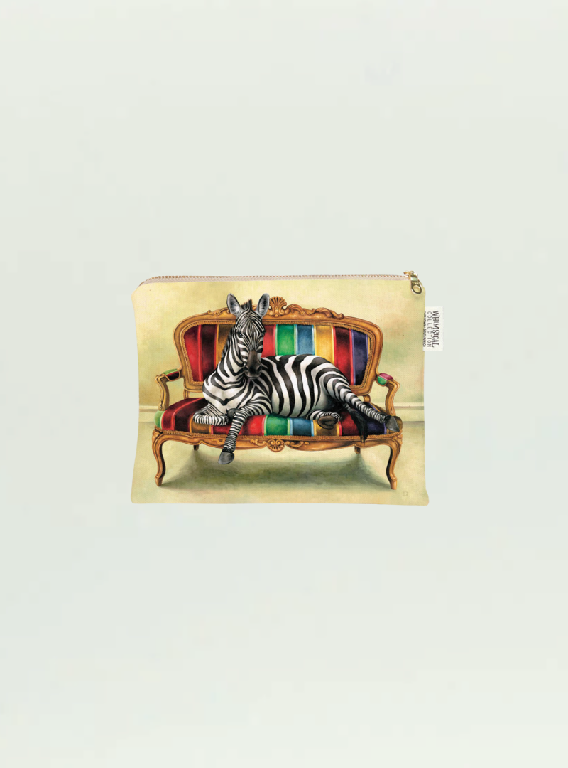 Whimsical Collection Zebra Small Zip Bag