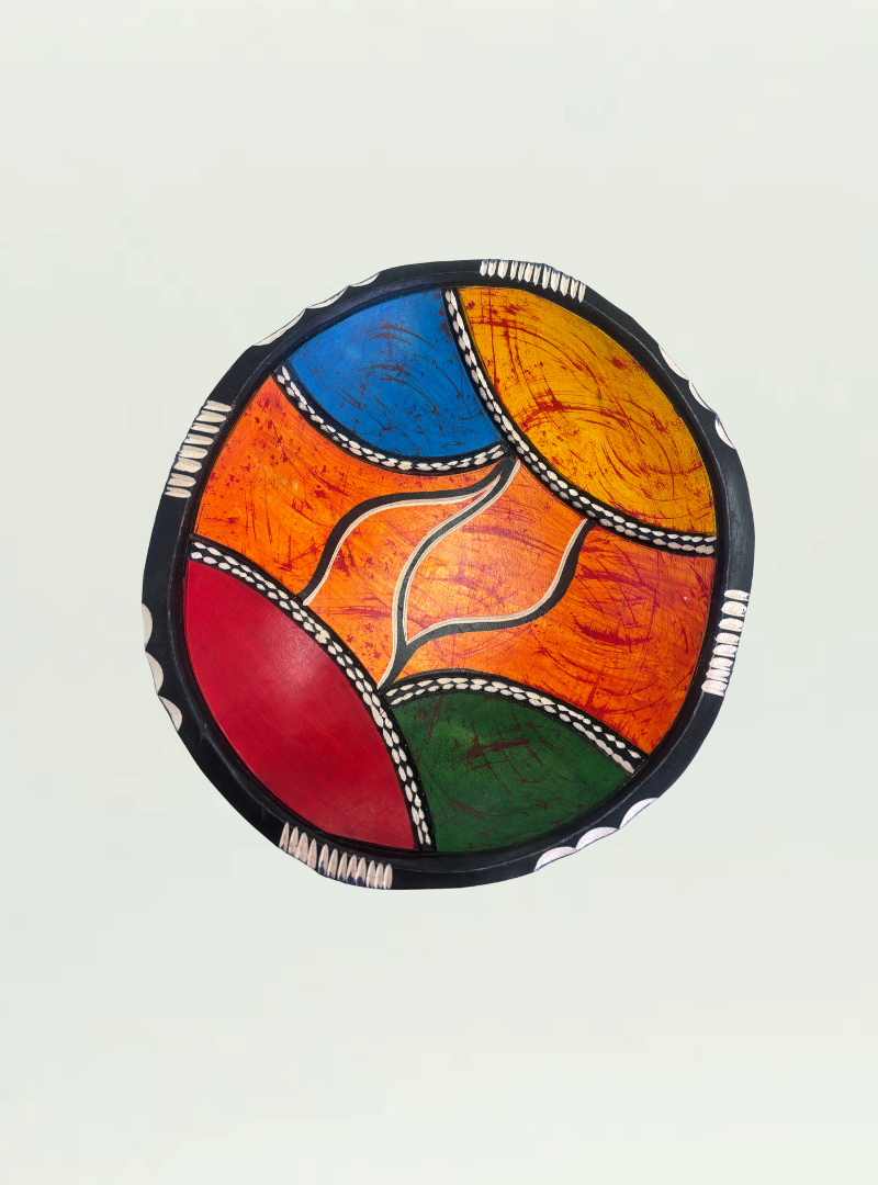 Wooden Painted Round Bowl