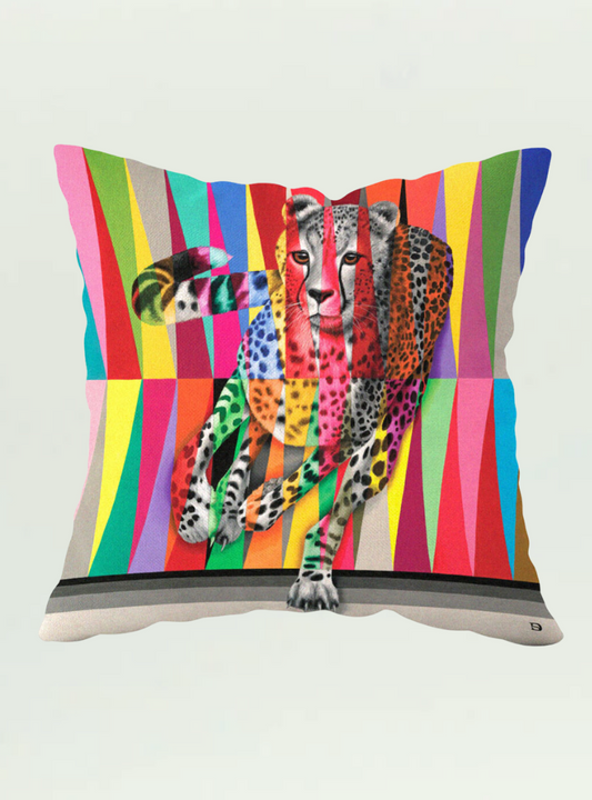 Whimsical Collection Colourful Cheetah Pillow Cover