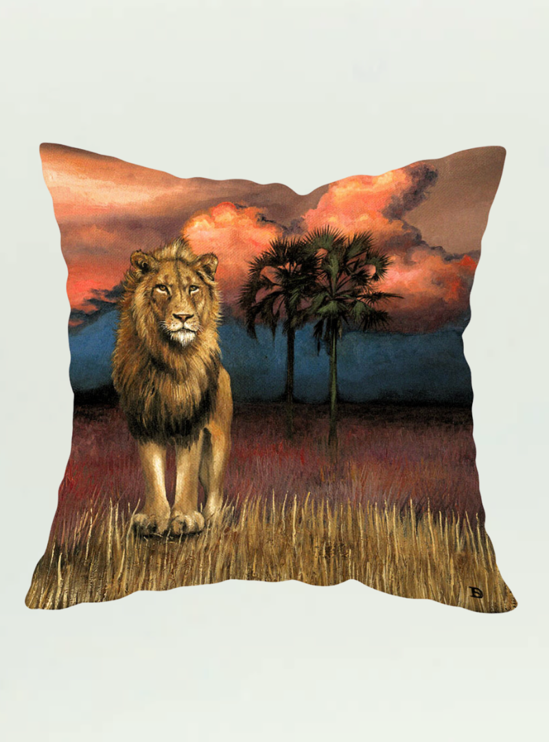 Whimsical Collection Spirit Lion Velvet Pillow Cover