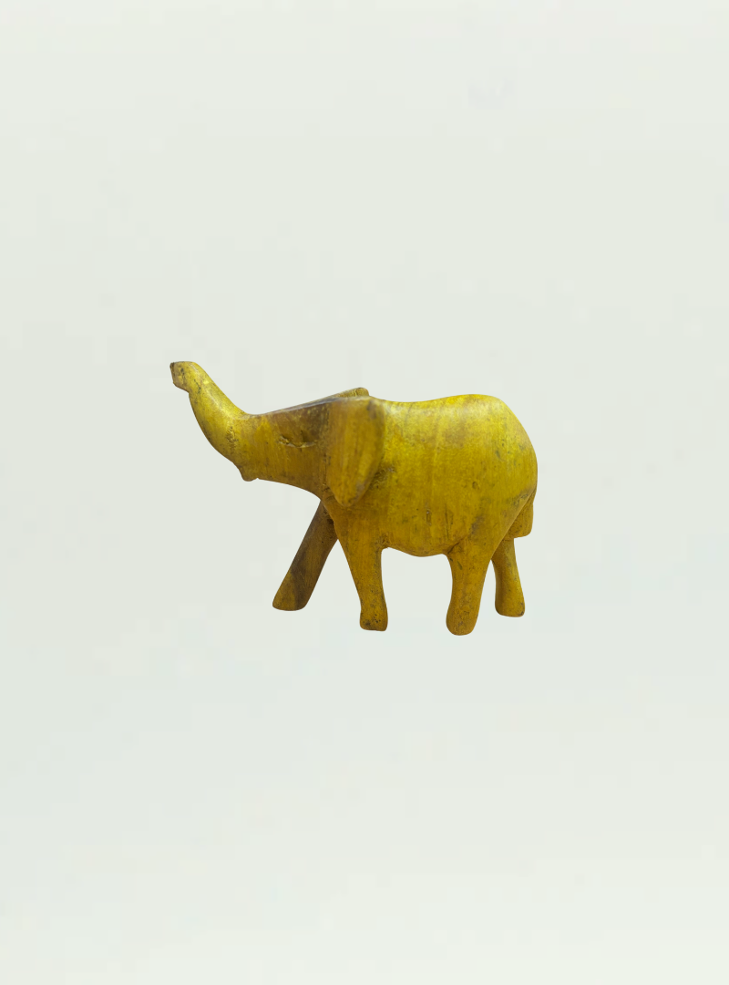 Small Yellow Wooden Elephant